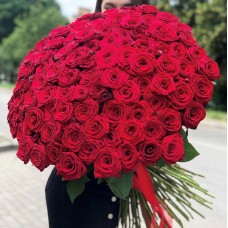 101 роза "Ред Наоми" 60 см